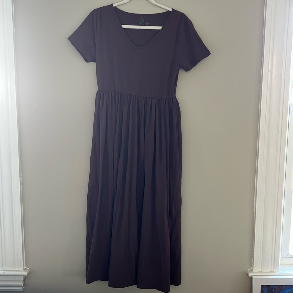 kate quinn Dark Plum Short Sleeve Maxi Dress